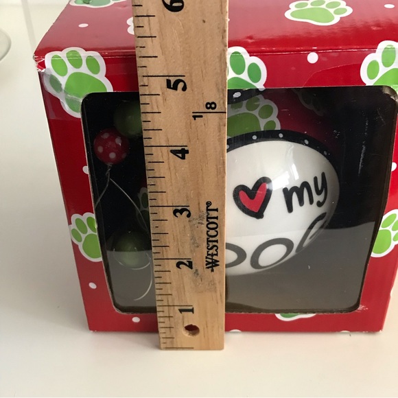 Burton & Burton 2013 Handpainted Ceramic Large Christmas Ornament -I Love My Dog - Picture 14 of 16